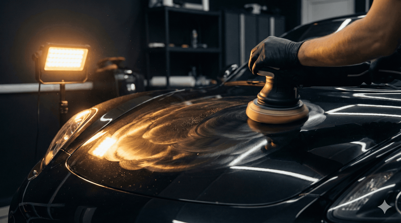 Vícestupňové leštění laku pro odstranění škrábanců a hologramů