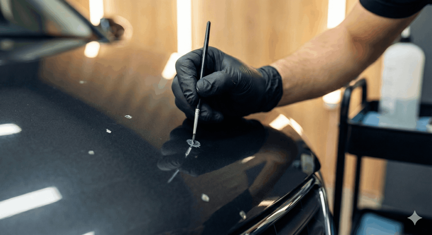 retuše laku a stonechip